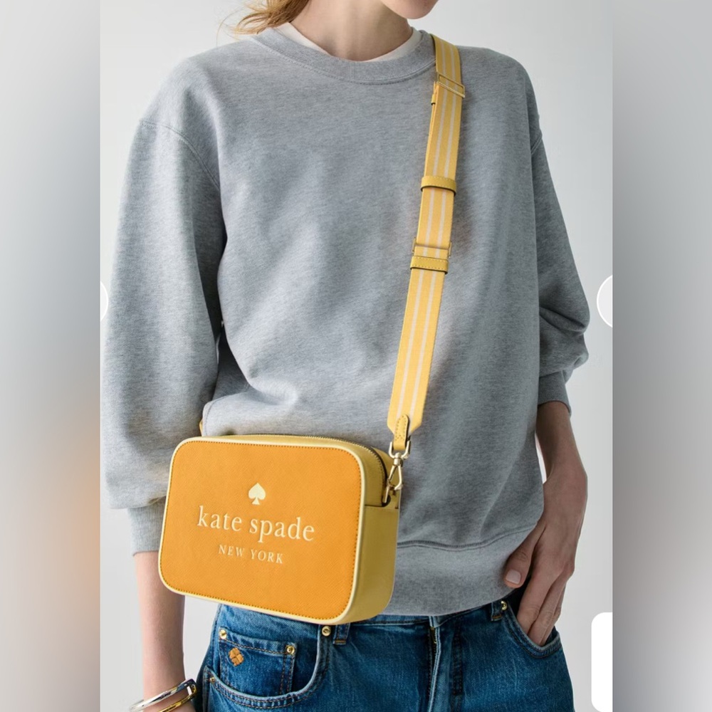 NWT Kate Spade Oh Snap Yellow Colorblock Mini Camera Bag Squash Blossom Multi